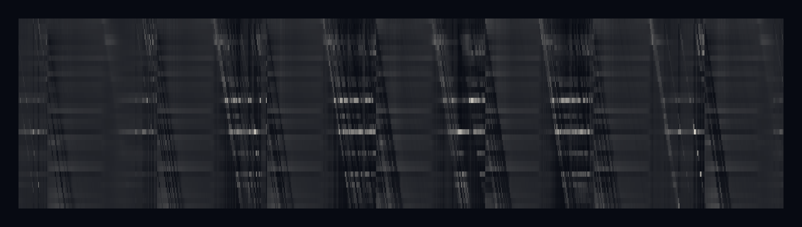 The same frieze for the Arctic record: seven slanting bands, more irregular, like a woven textile.