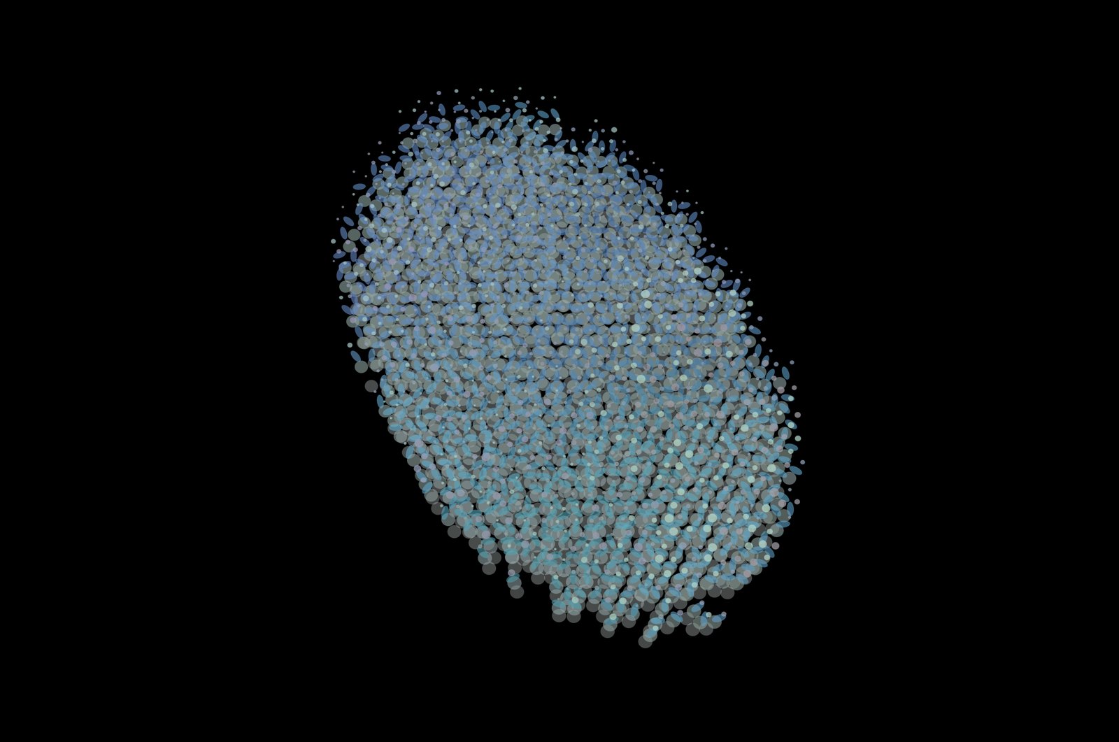 A slab of cephalopod skin seen in section at night in a green dream, dim and blue-green.