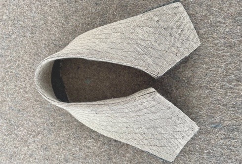 The undercollar, pad-stitched and shaped, before setting.